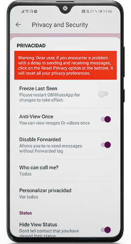 Funciones de WhatsApp Omar V57 Apk 2024