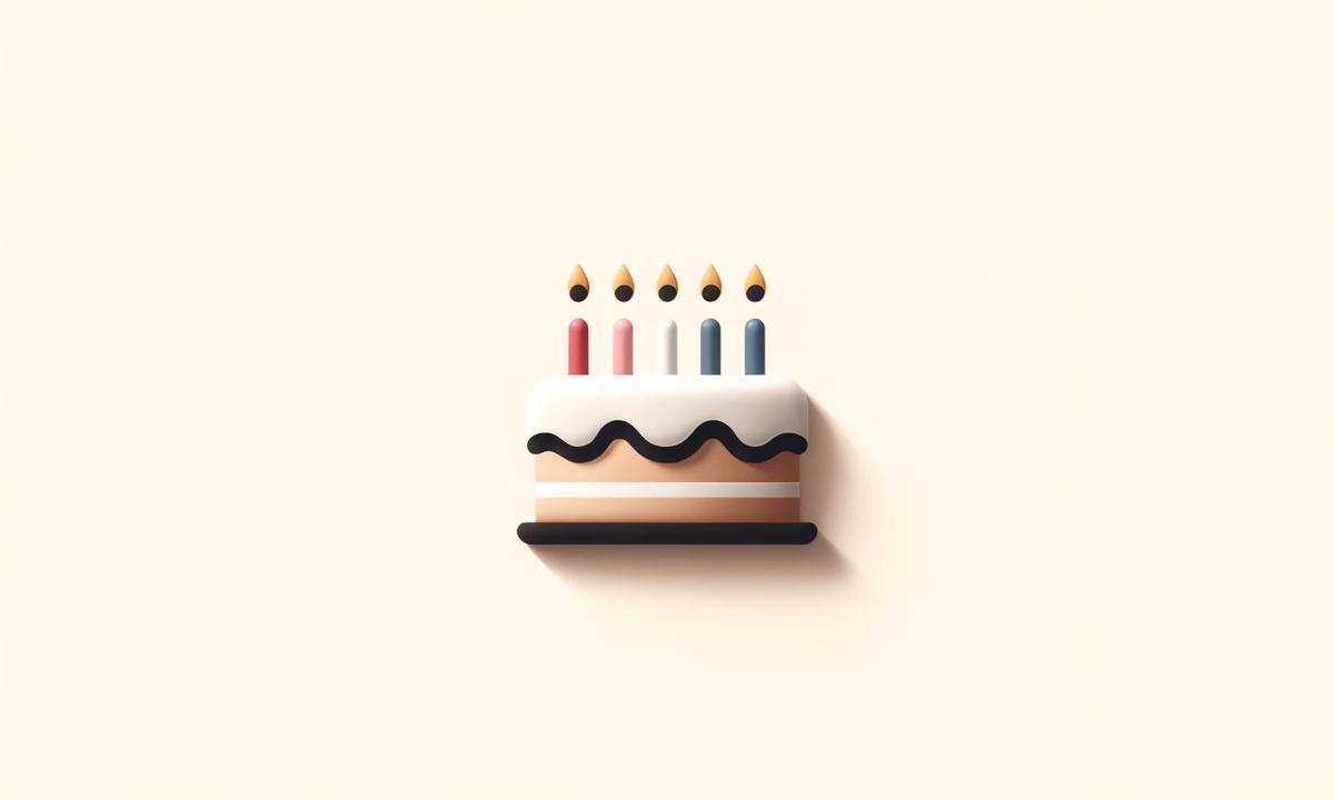 Emoji de tarta de cumpleaños con fondo neutro