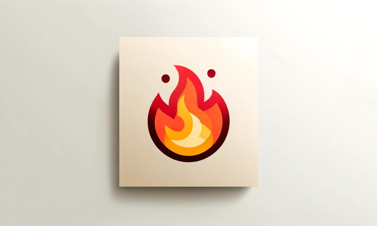 Icono de emoji de fuego sobre fondo neutro