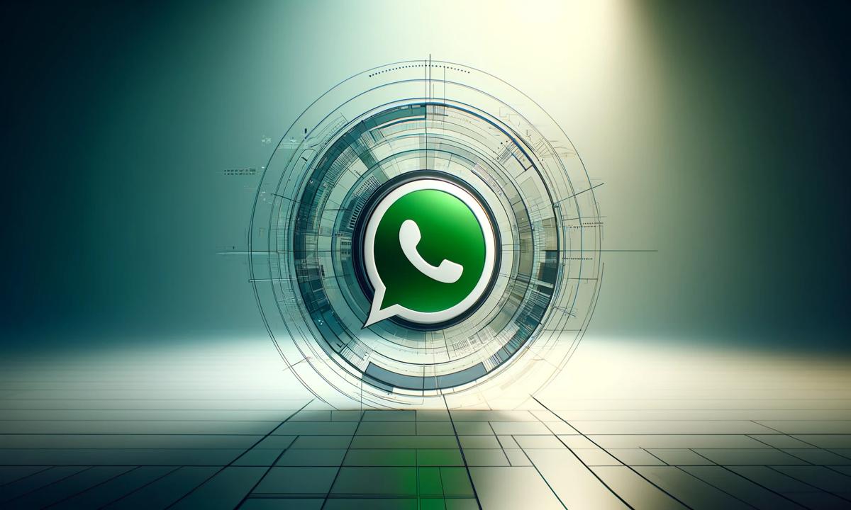 Logo de WhatsApp en un fondo digital minimalista.